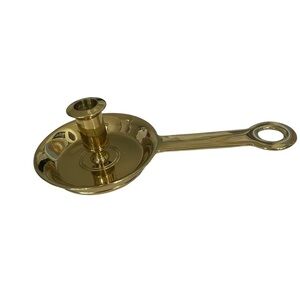 Colonial Williamsburg Restoration Solid Brass Chamberstick long handle C…